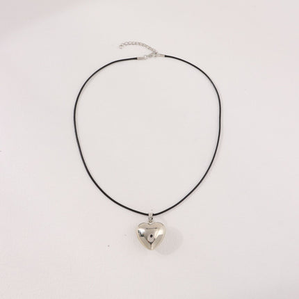 Chunky Puffy Heart Choker Necklace