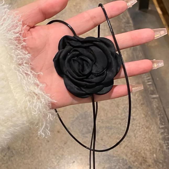 Creative Handmade Rose Flower Necklaces Long Wax Rope