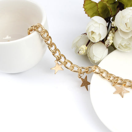 Star Charms Cuban Chain Necklace Jewelry