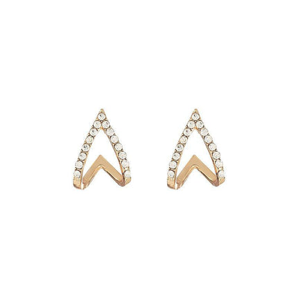 Hollow Triangle Heart Stud Earrings