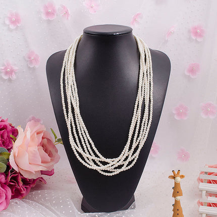 Multi Layer Pearl Necklace Luxury Chain Long - FASHION SHEGOODS LLC
