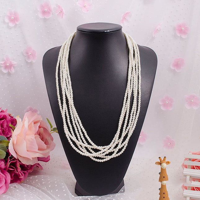 Multi Layer Pearl Necklace Luxury Chain Long - FASHION SHEGOODS LLC