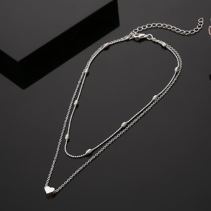 Double Layer Chain Heart Necklace