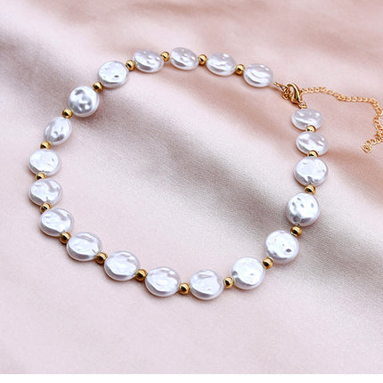 Pearl Choker Beaded Short Collar Necklace