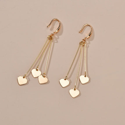Womens Heart Drop Earrings