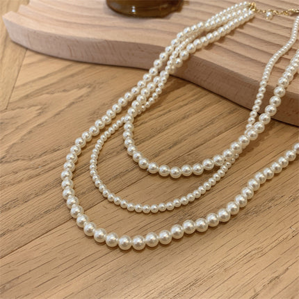 Multi-layer Artificial Pearl Beaded Necklace - FASHION SHEGOODS LLC