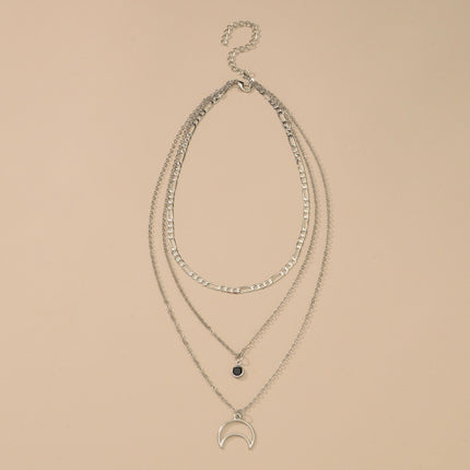 Vintage Star Moon Multi Layer Long Pendant Choker Necklaces
