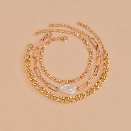 Irregular Pearl Chain Bracelet Set
