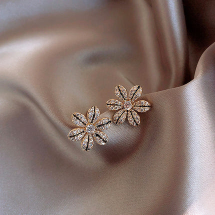 Rhinestone Flower Crystal Stud Earrings