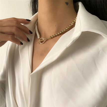 Baroque Pearl Chain Necklace Women Collar