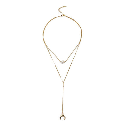 Imitation Pearl Tassels Necklace