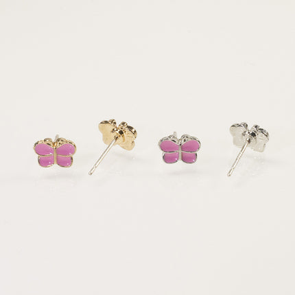 Butterfly flower stud earrings set Jewelry
