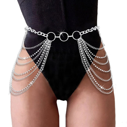 Multi-Layer Waist Chain Rhinestone Tassel Sexy Bikini Chain