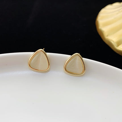 Irregular Geometric Opal triangle Earrings - FASHION SHEGOODS LLC
