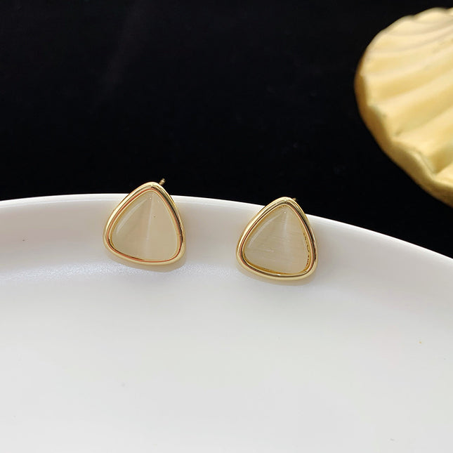 Irregular Geometric Opal triangle Earrings - FASHION SHEGOODS LLC