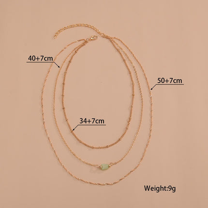 Multi Layer Gemstone Chain Necklace for Women - FASHION SHEGOODS LLC