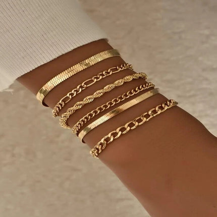 Cuban Chain Hip Hop Bracelet Set