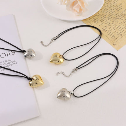 Chunky Puffy Heart Choker Necklace