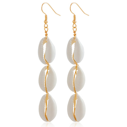 Summer Beach Holiday Natural White Shell Earrings