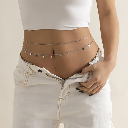 Multi-layer Waist Chain Ladies Geometric Sequins Sexy Waist Chain