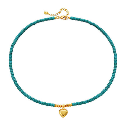 Handmade Natural Turquoise Stone Beaded Necklaces