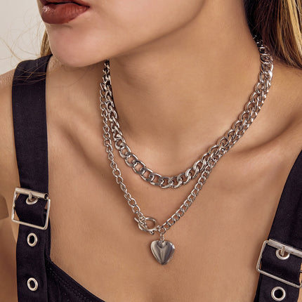 Heart Layered Necklace for Women - FASHION SHEGOODS LLC