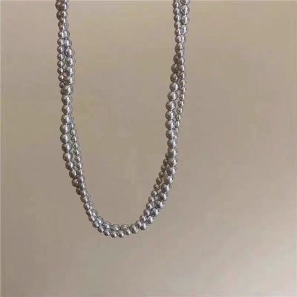 Gray Pearl Necklace Vintage Layer Choker - FASHION SHEGOODS LLC
