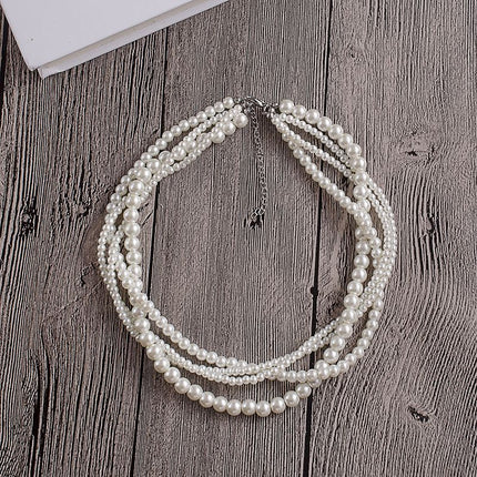 Multilayer Simulated Pearl Choker Necklace for Women - FASHION SHEGOODS LLC