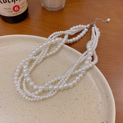 Multi-layer Pearl Necklace for Women Collar Chain Bridals Jewelry - FASHION SHEGOODS LLC