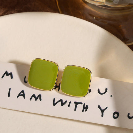 Green Square Earrings - FASHION SHEGOODS LLC