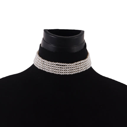 Elegant Collar Women Multi-Layered Pearl Necklace