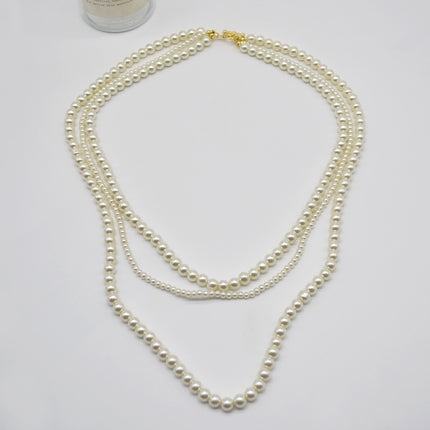 Classic Hematite Beaded Necklace Baroque Pearl Dainty Necklace