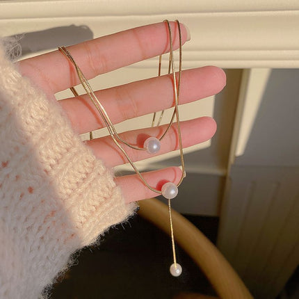 Double Layers Simple Clavicle Necklace