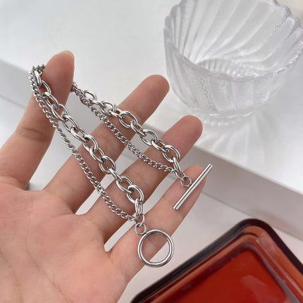 Multi Double Layer Necklace Choker Chain Necklace - FASHION SHEGOODS LLC