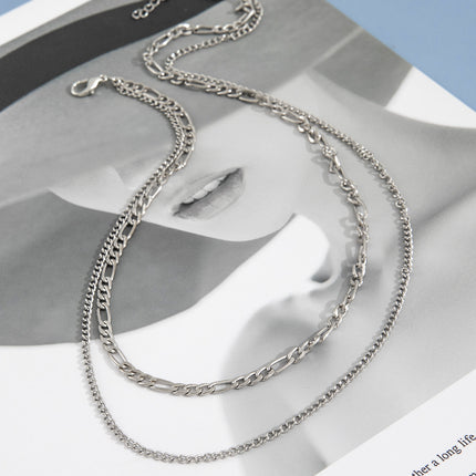 Double Layer Paper Clip Chain Necklace