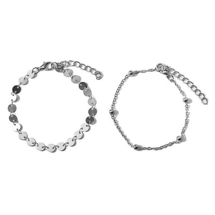 Double Layer Round Sequins Anklet Jewelry