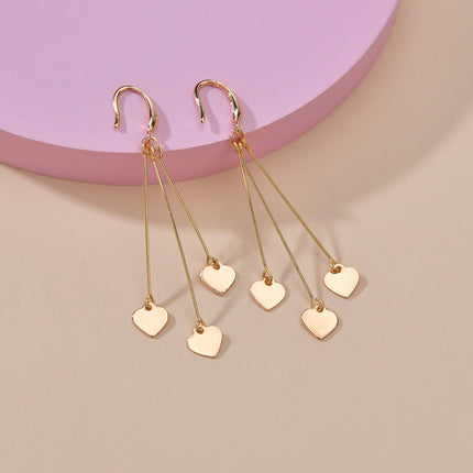 Womens Heart Drop Earrings