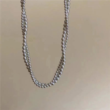 Gray Glass Pearl Necklace Vintage Twisted Pearl Choker - FASHION SHEGOODS LLC