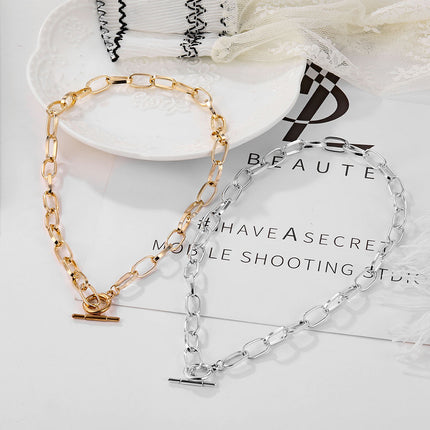 Thick Wide Toggle Clasp Link Chains Chunky Necklace