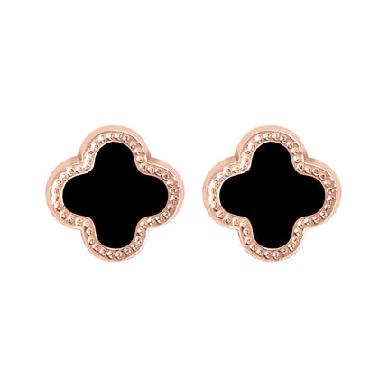 Lucky Four Leaf Flower Studs Earrings - FASHION SHEGOODS LLC