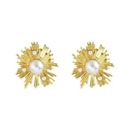 Irregular Pearl Flower Earrings - FASHION SHEGOODS LLC