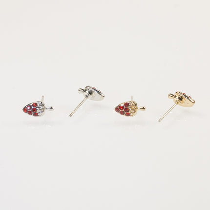 Bird Strawberry Stud Earrings Set