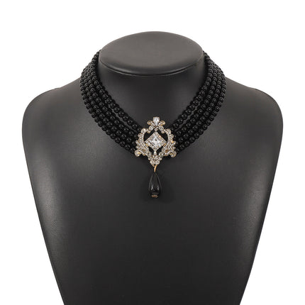 Imitation Pearl Chain Beaded Necklace Vintage Handmade - FASHION SHEGOODS LLC