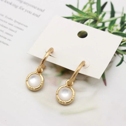 Opal Round Hoop Earrings