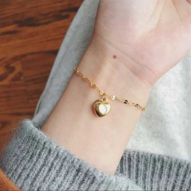 Love Heart Pendant Bracelet