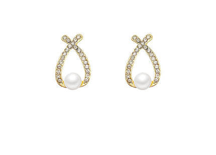 Elegant Cute Pearl Crystal Earrings