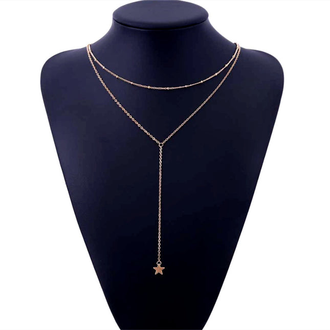Layer Chain star pendant necklace