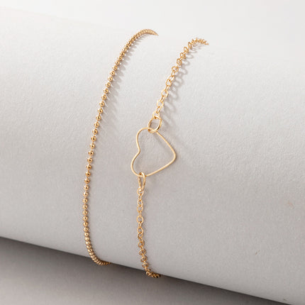 Hollow Heart Charm Bracelet