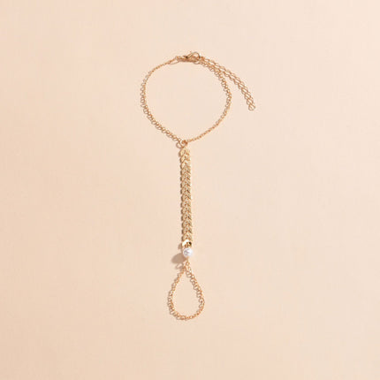 Wheat Chain Elegant Pearl Bracelet