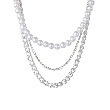 Multi-layer Pearl Chain Choker Necklace - FASHION SHEGOODS LLC